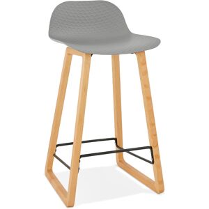 ALTEREGO Tabouret snack mi-hauteur 'MAKI MINI' gris style scandinave