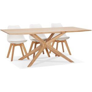 ALTEREGO Table de salle a manger 'MANITOU' en chene massif - 195x95 cm