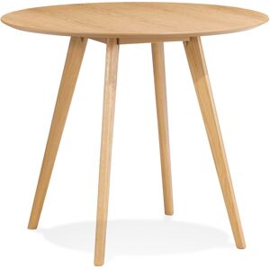 ALTEREGO Table de cuisine ronde 'MIDY' finition naturelle style scandinave - ø 90 cm