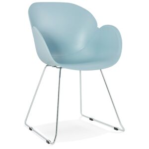 ALTEREGO Chaise design 'NEGO' bleue en matiere plastique