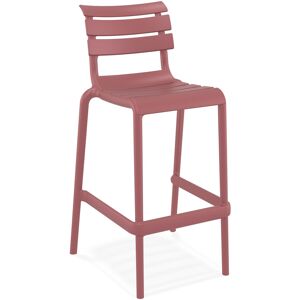 ALTEREGO Tabouret de bar 'NOBU' rouge en matiere plastique