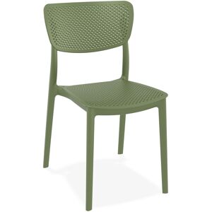 ALTEREGO Chaise de terrasse perforee 'PALMA' en matiere plastique verte