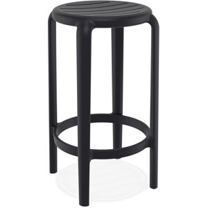 ALTEREGO Tabouret de jardin mi-hauteur 'PEYA MINI' noir en matiere plastique