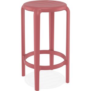 ALTEREGO Tabouret de jardin mi-hauteur 'PEYA MINI' rouge en matiere plastique