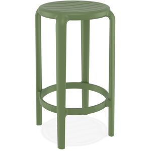 ALTEREGO Tabouret de jardin mi-hauteur 'PEYA MINI' vert en matiere plastique