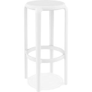 ALTEREGO Tabouret de bar interieur / exterieur 'PEYA' blanc en matiere plastique