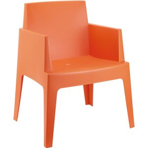 ALTEREGO Chaise design 'PLEMO' orange en matiere plastique