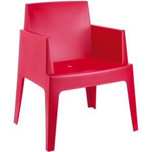 ALTEREGO Chaise design 'PLEMO' rouge en matiere plastique