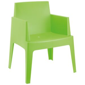 ALTEREGO Chaise design 'PLEMO' verte en matiere plastique