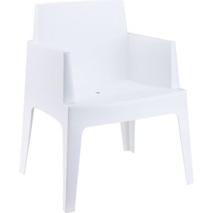 ALTEREGO Chaise design 'PLEMO' blanche en matiere plastique