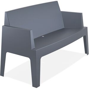 ALTEREGO Banc de jardin 'PLEMO XL' gris fonce en matiere plastique