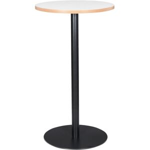 ALTEREGO Mange-debout rond 'POLLUX ROUND' blanc avec un pied noir - Ø 60 cm