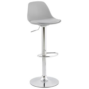 ALTEREGO Tabouret reglable 'PRINCES' gris avec haut dossier confortable