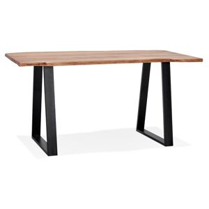 ALTEREGO Table de bar haute 'RAFA' en bois massif et metal - 200x95 cm
