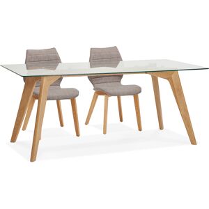 ALTEREGO Table de salle a manger design 'SALTO' en verre - 180x90 cm