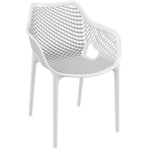 ALTEREGO Chaise de jardin / terrasse 'SISTER' blanche en matiere plastique