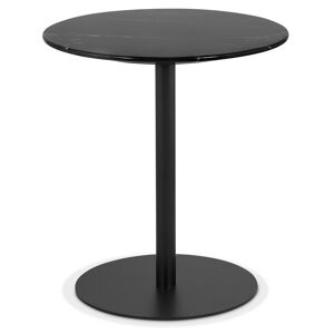 ALTEREGO Table d'appoint en marbre 'STONE' ronde noire