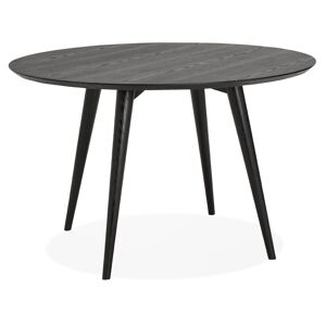ALTEREGO Table a dîner ronde 'SWEDY' en bois noir - Ø 120 cm