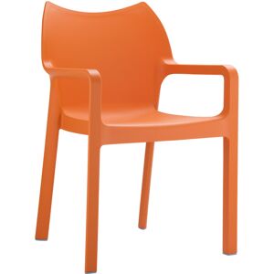 ALTEREGO Chaise design de terrasse 'VIVA' orange en matiere plastique