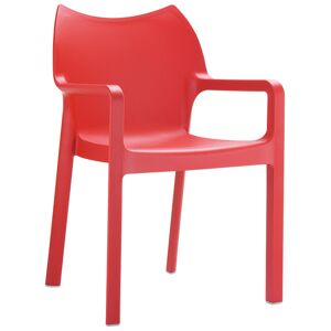 ALTEREGO Chaise design de terrasse 'VIVA' rouge en matiere plastique