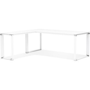 ALTEREGO Grand bureau de direction en angle 'XLINE' en bois blanc (angle au choix) - 200 cm