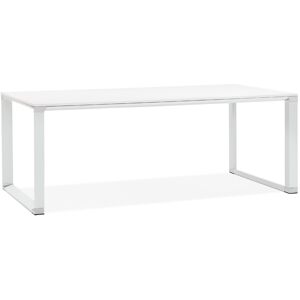 ALTEREGO Grand bureau de direction droit 'XLINE' en bois blanc - 200x100 cm