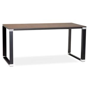 ALTEREGO Bureau droit design 'XLINE' en bois finition Noyer et metal noir - 160x80 cm