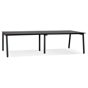 ALTEREGO Double bureau bench / table de réunion 'AMADEUS' en bois et métal noir - 280x140 cm