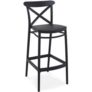 ALTEREGO Tabouret de bar 'BERLIOZ' style rétro en matière plastique noire