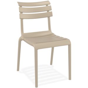 ALTEREGO Chaise de jardin 'CHALA' taupe en matière plastique