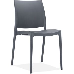 ALTEREGO Chaise design 'ENZO' en matière plastique gris foncé