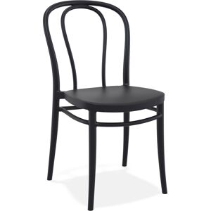 ALTEREGO Chaise empilable 'JAMAR' intérieur / extérieur en matière plastique noire