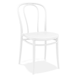 ALTEREGO Chaise empilable 'JAMAR' intérieur / extérieur en matière plastique blanche
