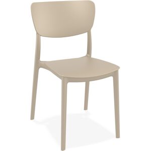 ALTEREGO Chaise de cuisine 'OMA' en matière plastique taupe