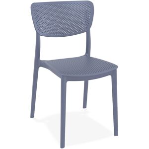 ALTEREGO Chaise de terrasse perforée 'PALMA' en matière plastique gris foncé