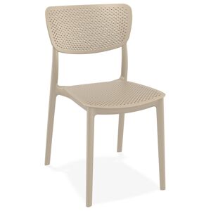 ALTEREGO Chaise de terrasse perforée 'PALMA' en matière plastique taupe