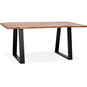 ALTEREGO Table de salle à manger style industriel 'RAFA' en bois massif et métal - 160x90 cm