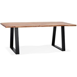 ALTEREGO Table de salle à manger style industriel 'RAFA' en bois massif et métal - 200x95 cm