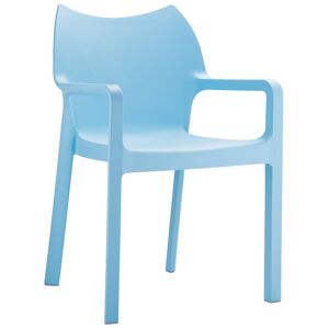 ALTEREGO Chaise design de terrasse 'VIVA' bleue en matière plastique
