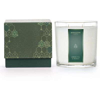 Bahoma - Bougie parfumée Octagon Collection Green Tea & Mango - 2 mèches 80h OS - Publicité Bahoma - Bougie parfumée Octagon Collection Green Tea & Mango - 2 mèches 80h OS - Publicité