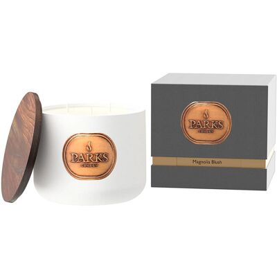 Parks - Bougie parfumée Ceramics Magnolia Blush - 3 mèches 69h OS - Publicité Parks - Bougie parfumée Ceramics Magnolia Blush - 3 mèches 69h OS - Publicité