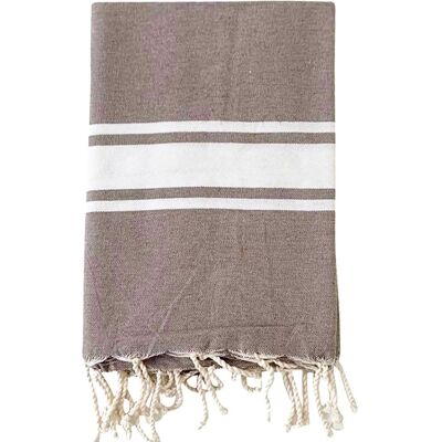 Le Comptoir de la Plage - Fouta traditionnelle Kozo taupe - 100x200 cm OS - Publicité Le Comptoir de la Plage - Fouta traditionnelle Kozo taupe - 100x200 cm OS - Publicité