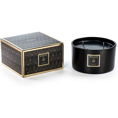 Bahoma - Bougie parfumée Obsidian Black Collection Figue noire - 3 mèches 40h OS - Publicité Bahoma - Bougie parfumée Obsidian Black Collection Figue noire - 3 mèches 40h OS - Publicité