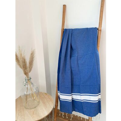 Le Comptoir de la Plage - Fouta traditionnelle Kozo bleu royal - 100x200 cm 100x200 cm - Publicité Le Comptoir de la Plage - Fouta traditionnelle Kozo bleu royal - 100x200 cm 100x200 cm - Publicité