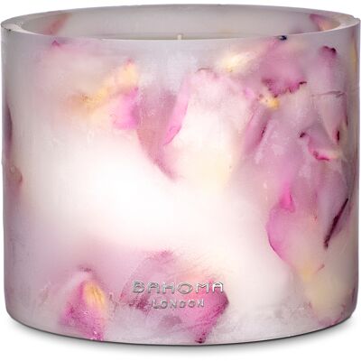 Bahoma - Grande bougie parfumée Rose velours - 3 mèches 100h OS - Publicité Bahoma - Grande bougie parfumée Rose velours - 3 mèches 100h OS - Publicité