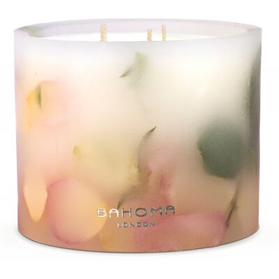 Bahoma - Grande bougie parfumée Jardin de rose - 3 mèches 100h OS - Publicité Bahoma - Grande bougie parfumée Jardin de rose - 3 mèches 100h OS - Publicité