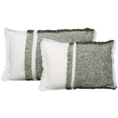 Haomy - Housse de coussin Megève Kaki 40x60 cm - Publicité Haomy - Housse de coussin Megève Kaki 40x60 cm - Publicité