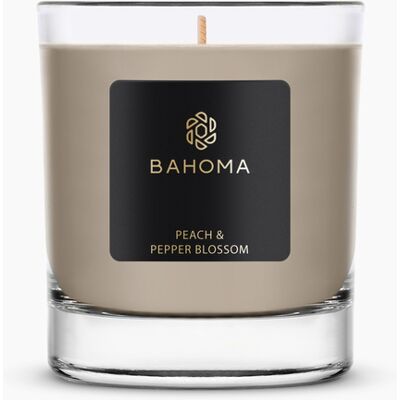 Bahoma - Grande bougie Sand Fleur de pêcher et de poivre - 220 gr OS - Publicité Bahoma - Grande bougie Sand Fleur de pêcher et de poivre - 220 gr OS - Publicité