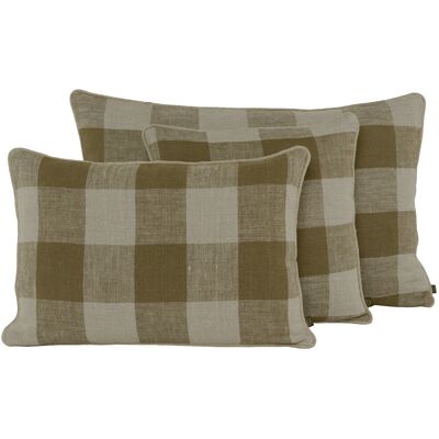 Haomy - Housse de coussin en lin Palma gold 40x60 cm - Publicité Haomy - Housse de coussin en lin Palma gold 40x60 cm - Publicité