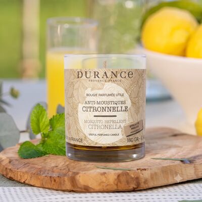 Durance - Bougie Naturelle Parfumée Citronnelle & Géranium - 180g OS - Publicité Durance - Bougie Naturelle Parfumée Citronnelle & Géranium - 180g OS - Publicité